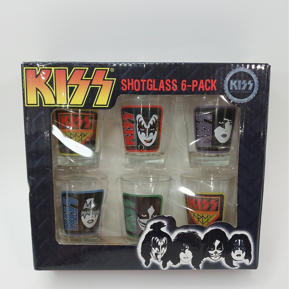 KISS Shotglass 6-Pack 2010 UNOPENED BOX Excellent